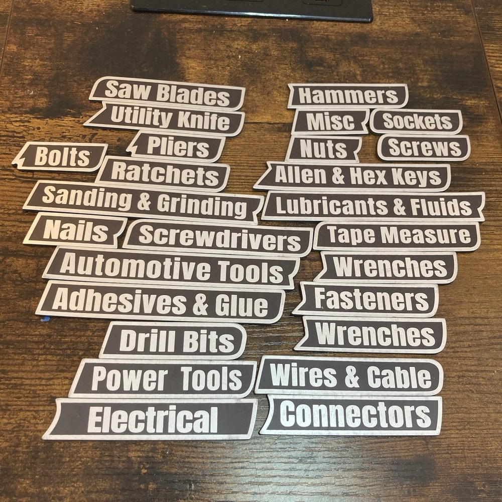 Tool Box Organization Magnetic Labels Chest Organizer 26 Count